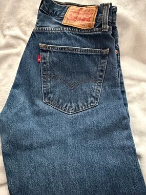 Levi's Straight Fit Dark Blue Men's Jeans with Red Tab
